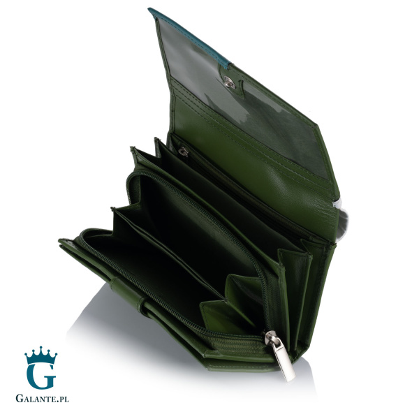 Zgrabny Skórzany Portfel Damski PETERSON zielony