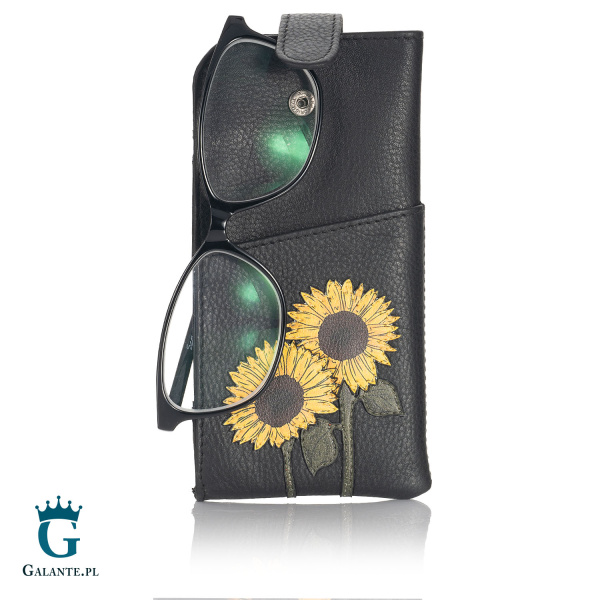 Skórzany futerał na okulary Słoneczniki Yoshi Y4309