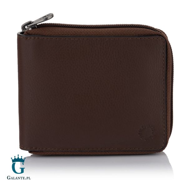 Dwukolorowy skórzany portfel męski Yoshi Y2046 brązowy