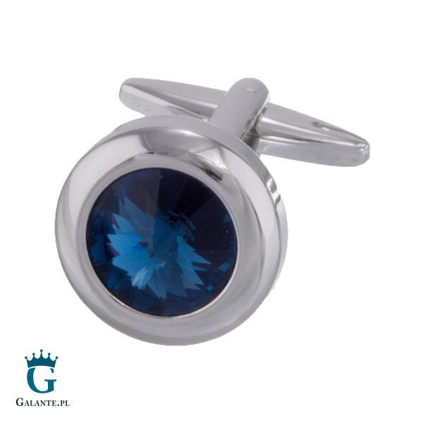 Spinki do mankietów z granatowym kryształem SL-10576