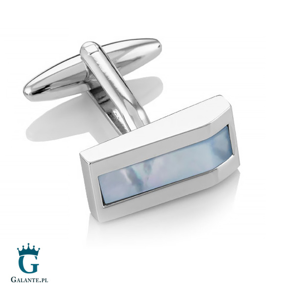 Spinki do mankietów z niebieską masą perłową SL-10491