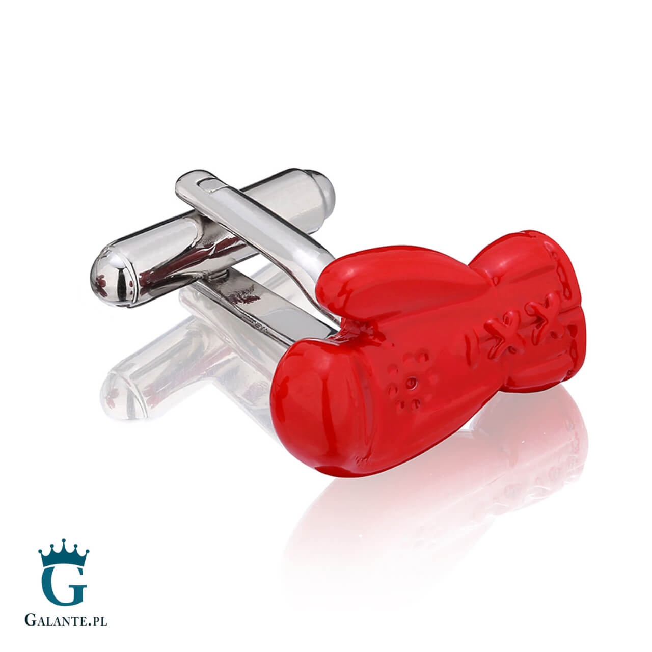 PS-925 Spinki do mankietów Boks czerwona PS-925