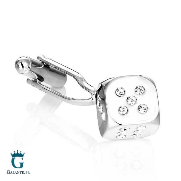 Spinki do mankietów Kostki do gry z kryształkami PS-796