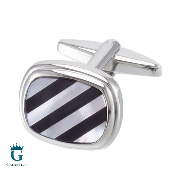 Spinki do mankietów onyks i masa perłowa SD-2004