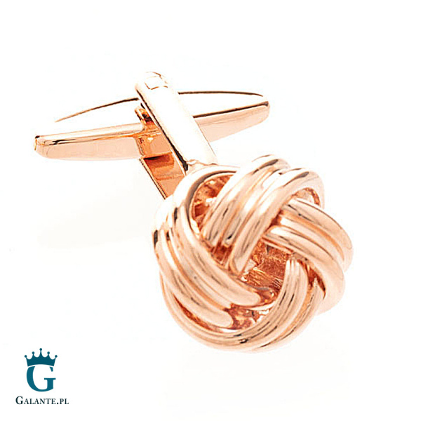 Spinki do mankietów Węzełki w kolorze różowego złota Rose Gold