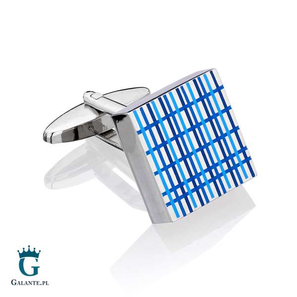 Spinki do mankietów Niebieskie kwadraty PS-177