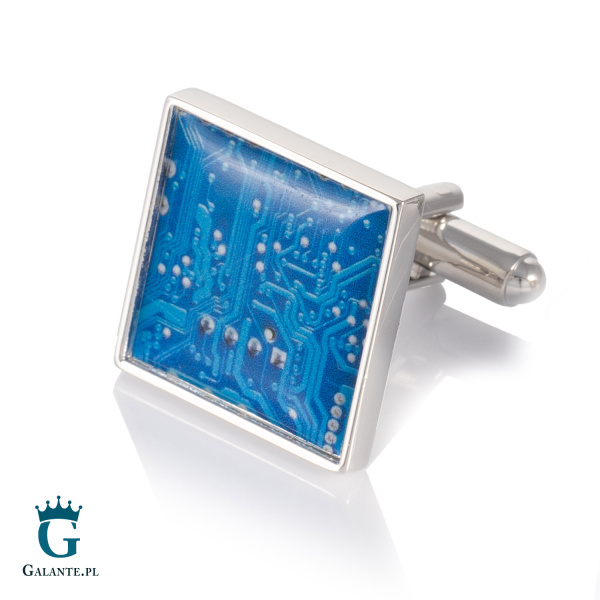 Spinki do mankietów Niebieska Płyta Główna PS-080I