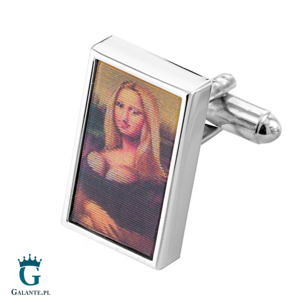 Animowane spinki do mankietów Mona Lisa PS-041C
