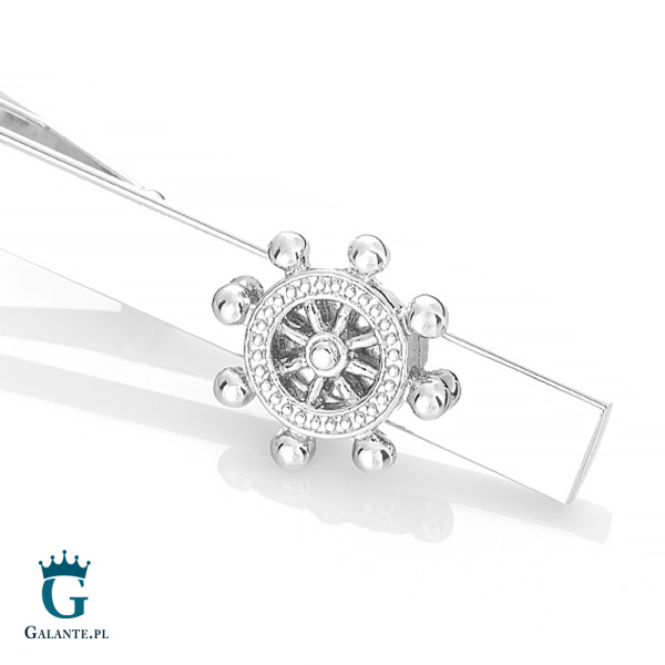 Marynarska spinka do krawata Koło Sterowe X2 T02