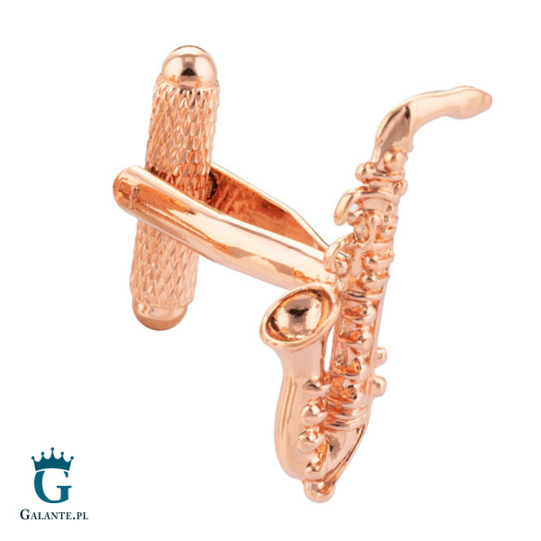 Spinki do mankietów Saksofony Rose Gold KC-1032