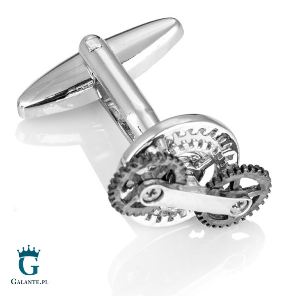 Spinki do mankietów Mechanizm Zegara CLM-114 Onyx-Art London