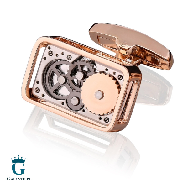 Spinki do mankietów Mechanizm Zegara CLM-112 Onyx-Art London
