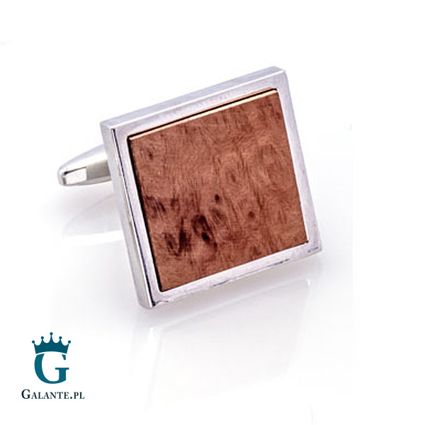 Kwadratowe spinki do mankietów z drewnem X2 BRIAR1