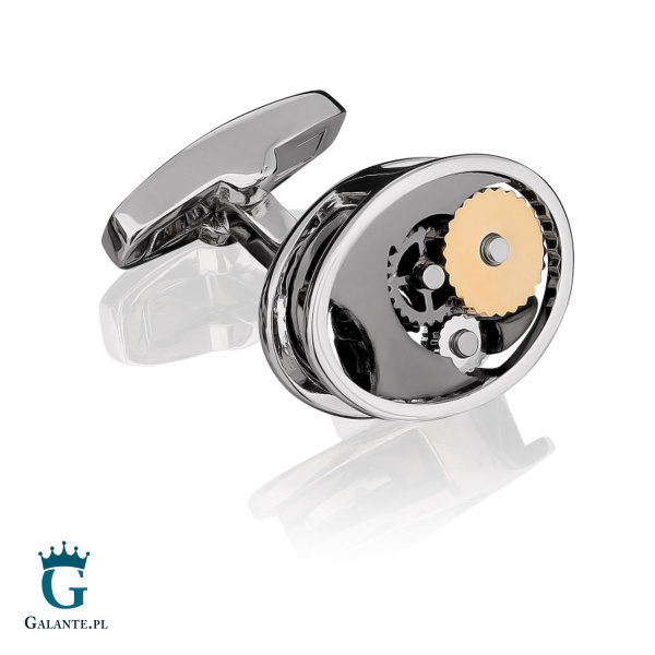 Spinki do mankietów Mechanizm Zegara CLM-108 Onyx-Art London