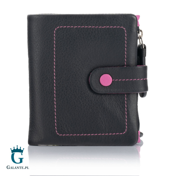 Mały kolorowy portfel damski Visconti M-77 RFID – czarny