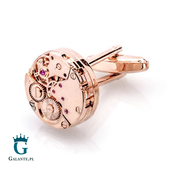 Spinki do mankietów Mechanizm Zegara Rose Gold X2 AJA1033