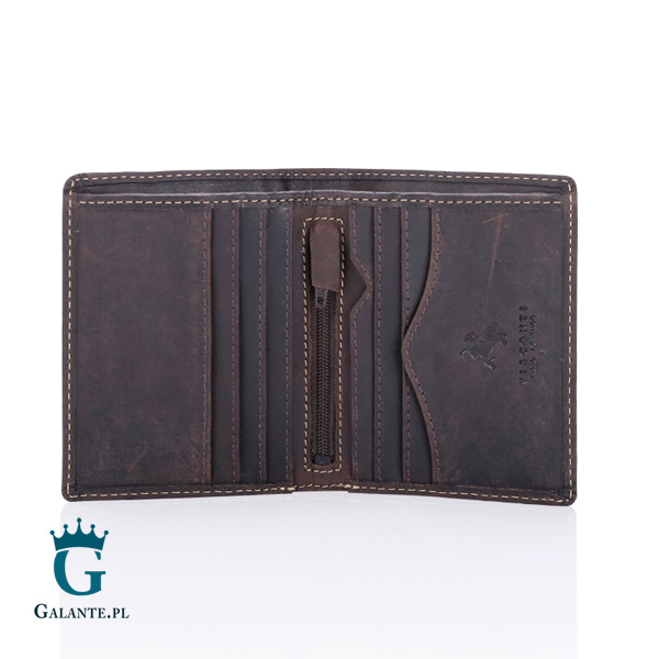 Skórzana banknotówka Visconti Hunter V-705 RFID – brązowy ciemny