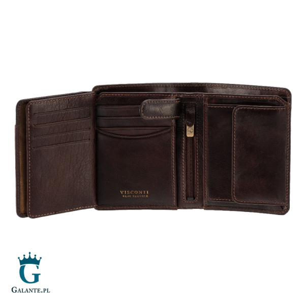 Portfel męski skórzany Visconti TSC-44 brązowy