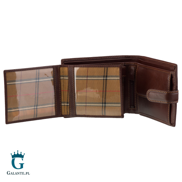 Skórzany portfel męski z zapięciem Visconti MZ-5 brązowy