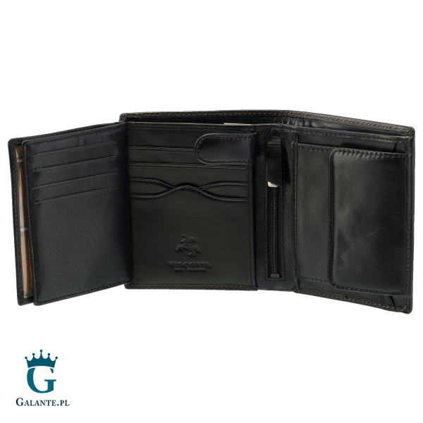 Klasyczny portfel męski Visconti czarny lub brąz MZ-3 RFID – czarny