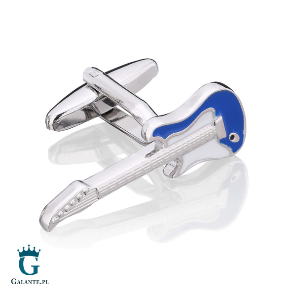 Spinki do mankietów X2 Niebieskie Gitary