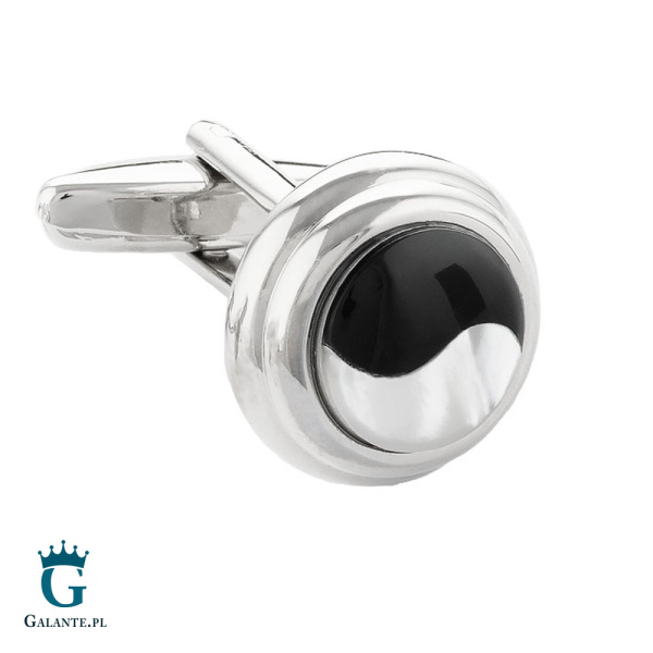 Spinki do mankietów Perłowe Yin i Yang X2 AJ355