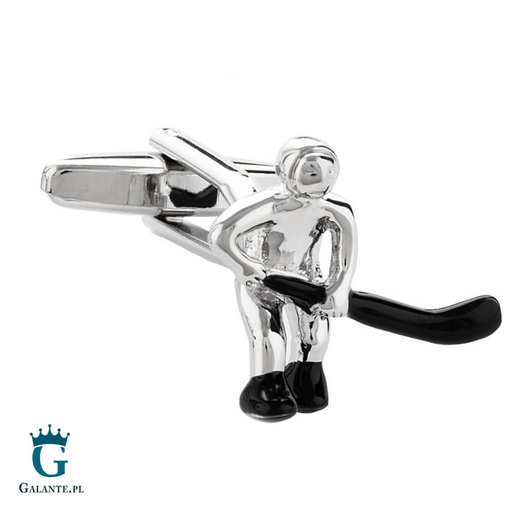 AJ009 Spinki do mankietów Gracz w Hokeja X2 AJ009