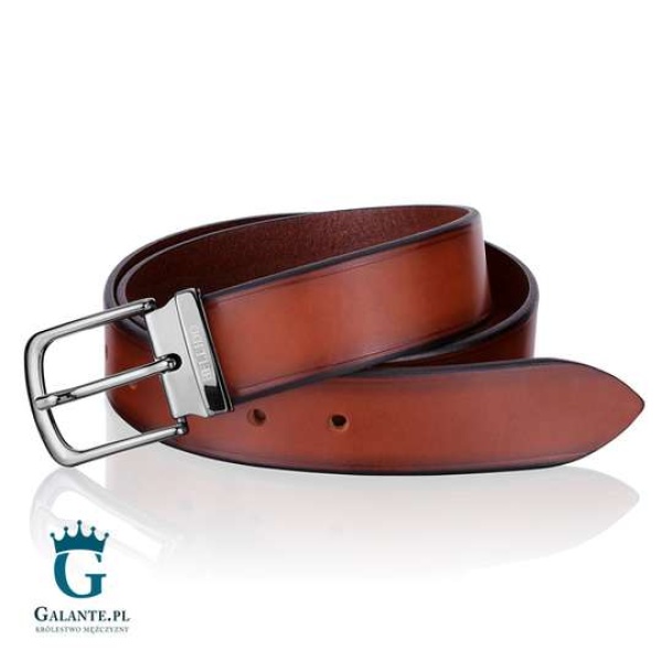 Brązowy gładki pasek skórzany męski casual/jeans Miguel Bellido 845-35-8887-09-018