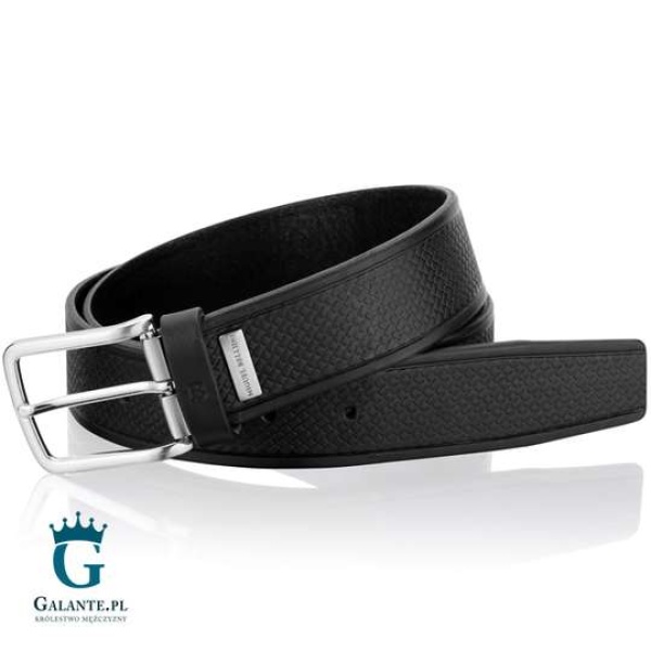 Czarny pasek skórzany Miguel Bellido 295-35-2529-12-001