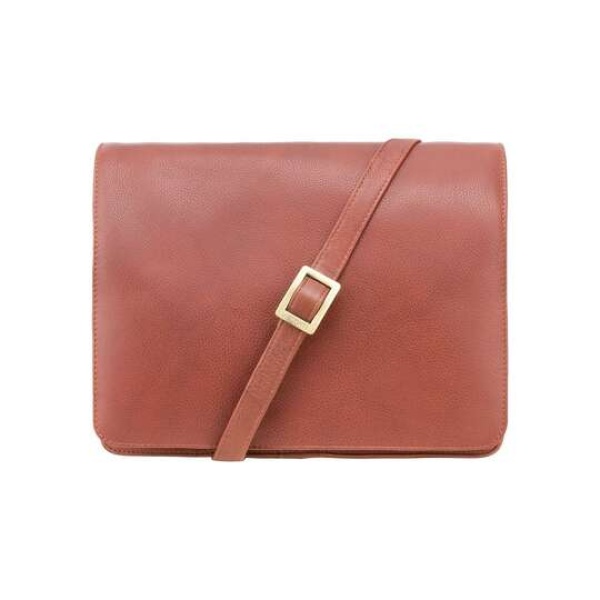 Zgrabna skórzana damska torebka organizerka Visconti V-754 brązowa