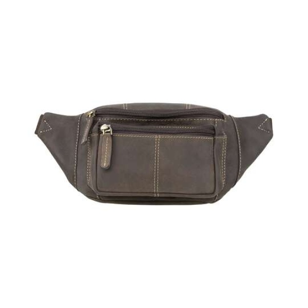 Skórzana nerka męska Visconti V-720 – ciemny brąz