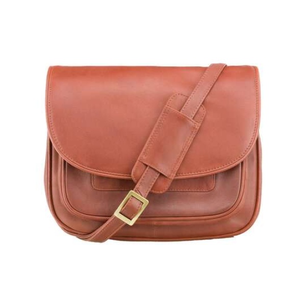 Skórzana torebka damska listonoszka Visconti V-2195 brązowy