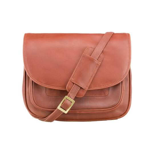 Listonoszka męska ze skóry licowej PETERSON brązowa