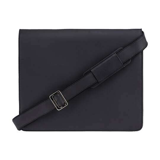 Skórzana torba na ramię A4 Visconti V-18410 czarna