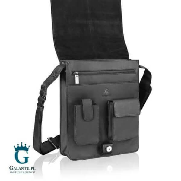 Zapinana torba na ramię A4 Visconti V-18410 czarna