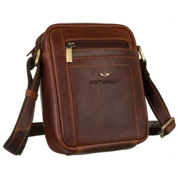 Skórzana saszetka męska PETERSON 8020-COM brązowa