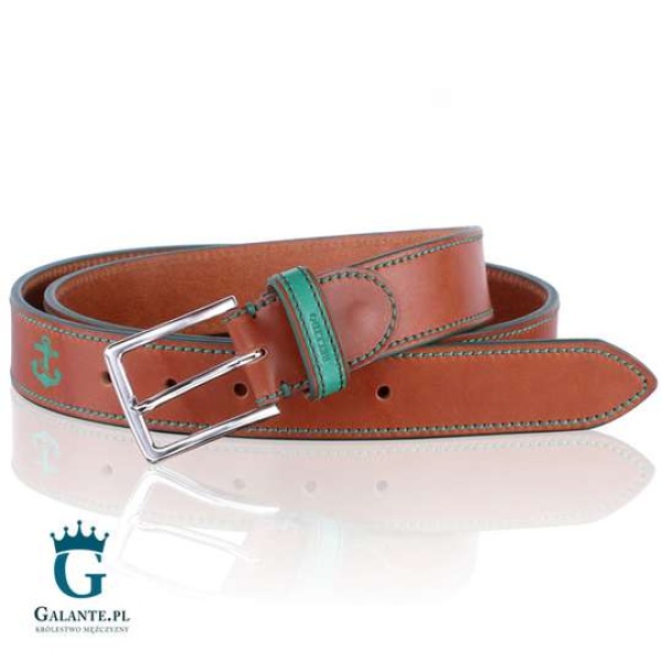 Skórzany pasek męski brązowy Miguel Bellido 585-2341-18