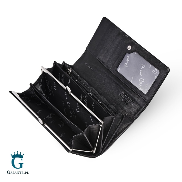 Damski Portfel Pierre Cardin Lakierowany na zatrzask 05 LINE 100 – czarny