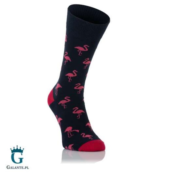 Kolorowe skarpetki męskie Nanushki Flamingi