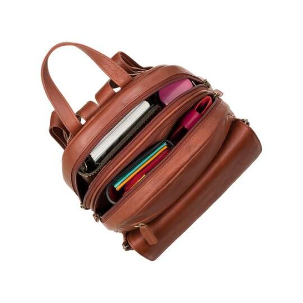 Skórzany plecak damski Visconti V-01433 brązowy