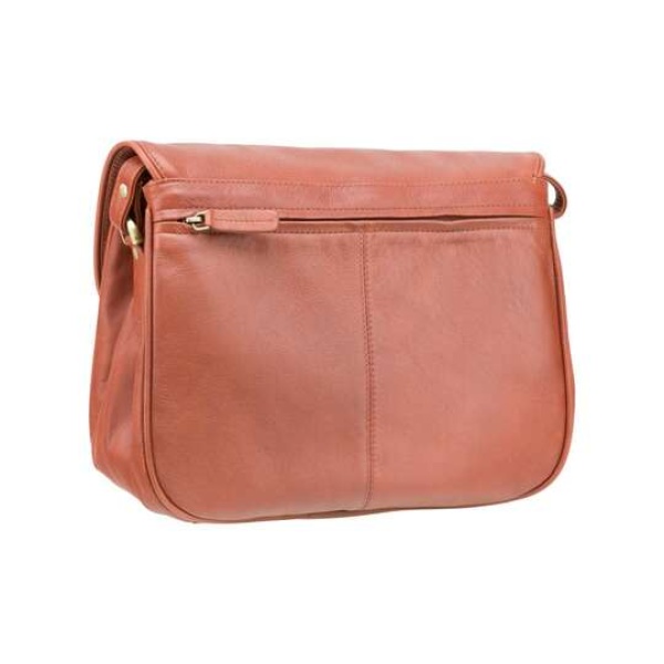 Skórzana torebka damska listonoszka Visconti brązowa