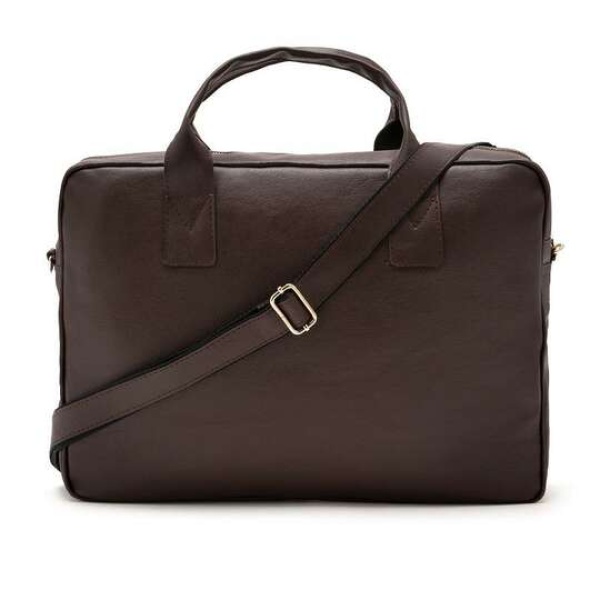 Torba na laptop ze skóry ekologicznej Brodrene B12 – brązowy