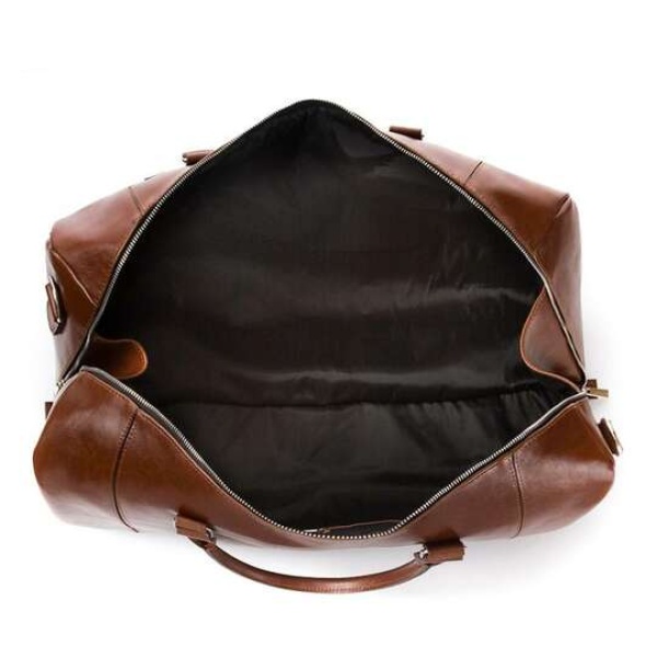 Skórzana torba podróżna na ramię Brodrene R30 jasny brąz