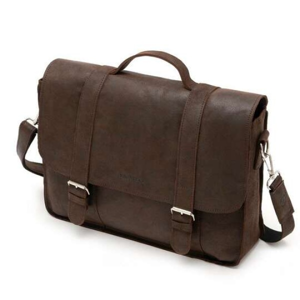 Duża skórzana torba męska na ramię Brodrene BL11XL Brązowy