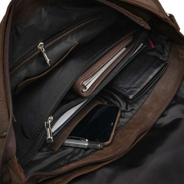 Duża skórzana torba męska Brodrene BL11XL brązowa