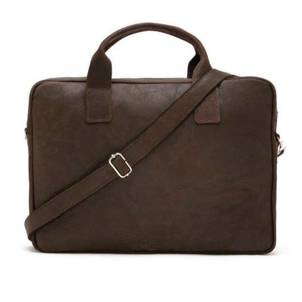 Duża skórzana torba na ramię Brodrene BL12 Brązowa