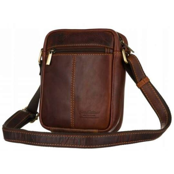 Skórzana saszetka męska PETERSON 8020-COM brązowa