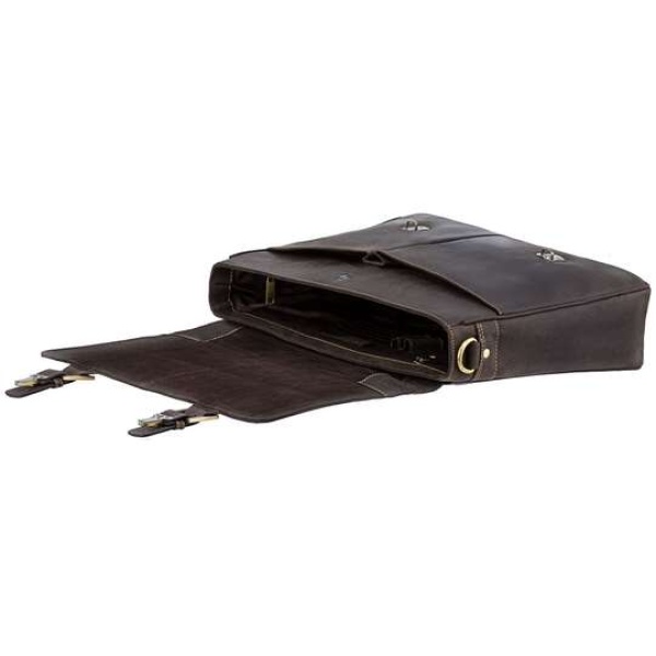 Teczka męska z paskiem na ramię Visconti V-18716 – brązowy ciemny