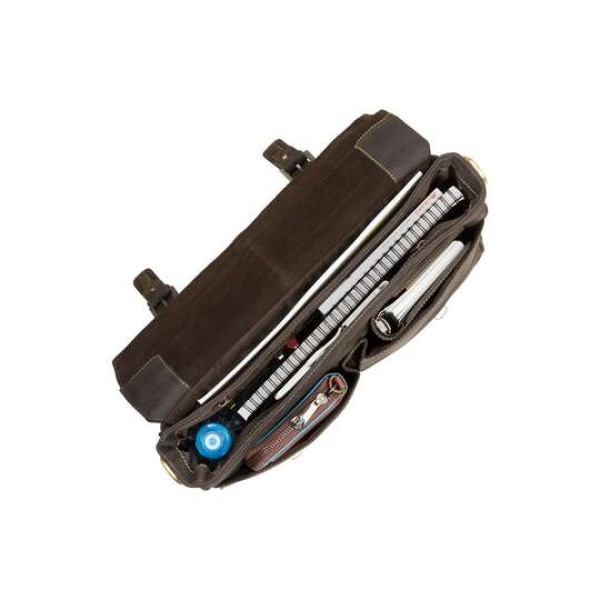 Teczka męska z paskiem na ramię Visconti V-18716 – brązowy ciemny