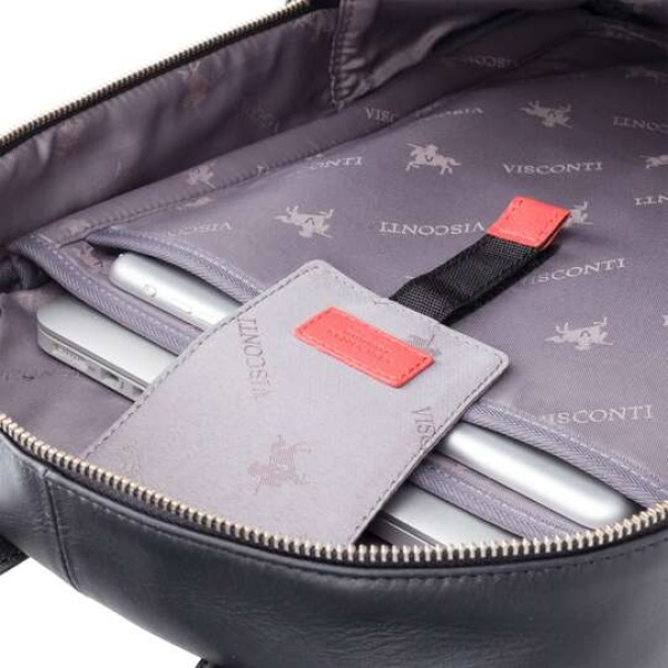 Skórzany duży plecak na laptop 13” Visconti TC-80 – czarny